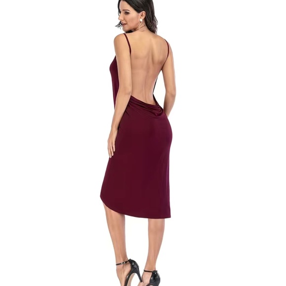 Sexy Wine Red Sling Wrap Maxi Dress Beach Coverup - Picture 5 of 14